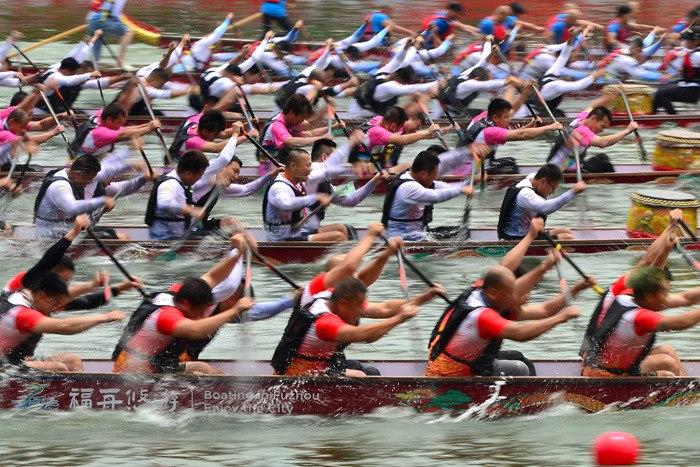 福州：赛龙舟 水面上演“速度与激情”